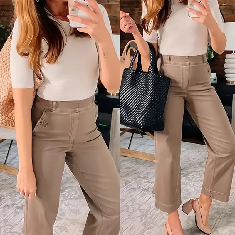 đ„2025 HOT SALEđ„Stretch Twill Cropped Wide Leg Pants