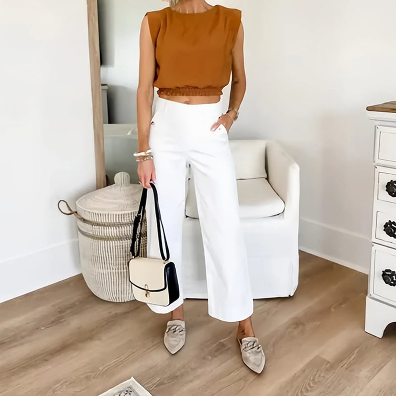 đ„2025 HOT SALEđ„Stretch Twill Cropped Wide Leg Pants