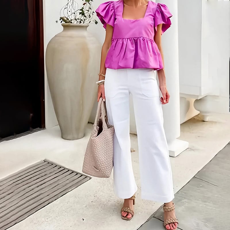 đ„2025 HOT SALEđ„Stretch Twill Cropped Wide Leg Pants
