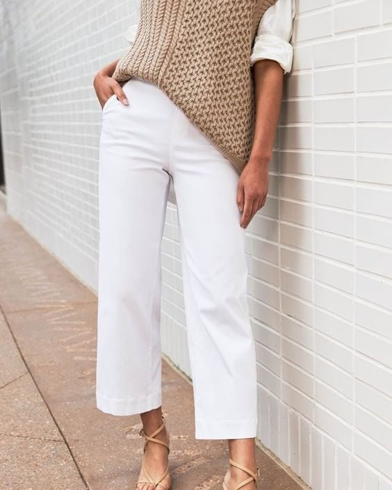 đ„2025 HOT SALEđ„Stretch Twill Cropped Wide Leg Pants