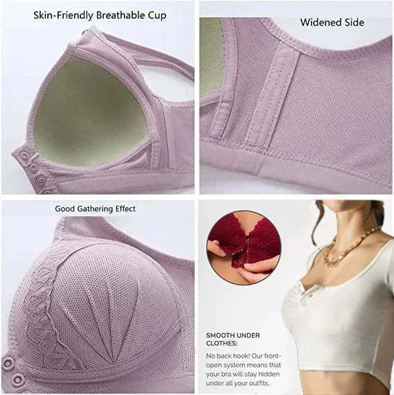 š„Big Sale 50% OFFš„Front Button Breathable Skin-Friendly Cotton Braš