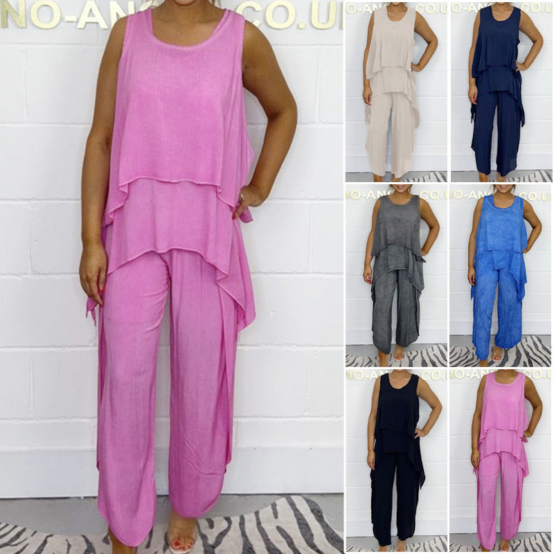 🌸Spring Specials🌸 Casual Sleeveless Loose Top and Pants Suit