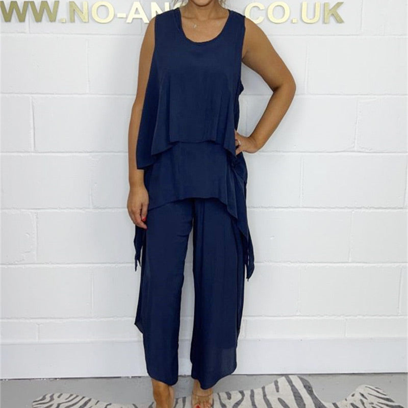 🌸Spring Specials🌸 Casual Sleeveless Loose Top and Pants Suit
