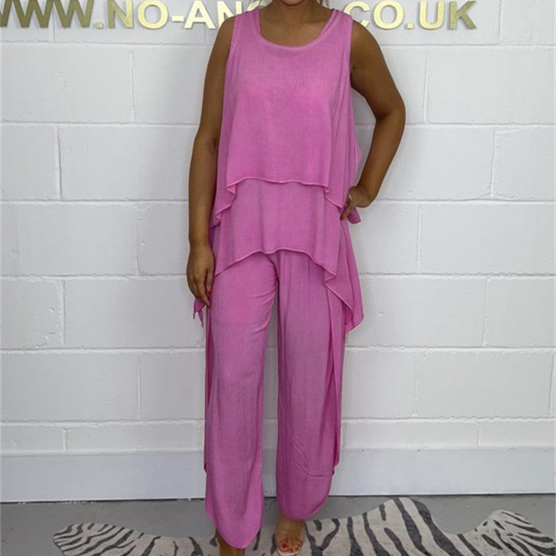 🌸Spring Specials🌸 Casual Sleeveless Loose Top and Pants Suit