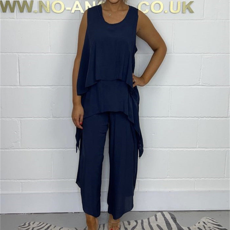 🌸Spring Specials🌸 Casual Sleeveless Loose Top and Pants Suit