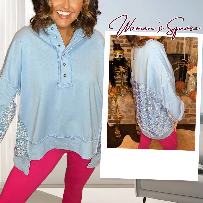 Women's Sequins Patch Sweatshirt