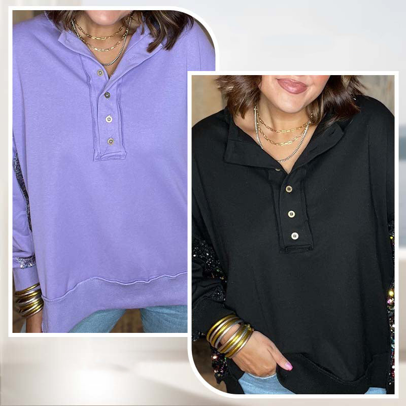 Women's Sequins Patch Sweatshirt