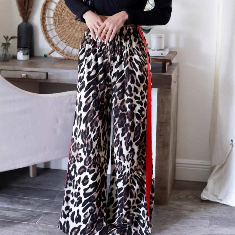 🎉Happy New Year! 50% OFF 🛍️Women's Leopard Print Patchwork Wide Leg Pants