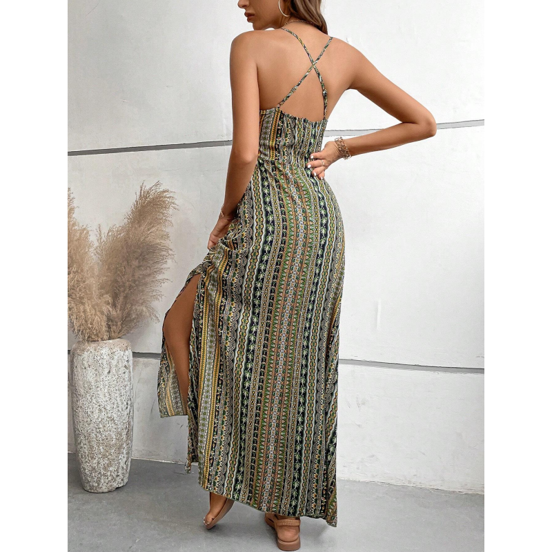 Printed Cami Maxi Dress with Side Split