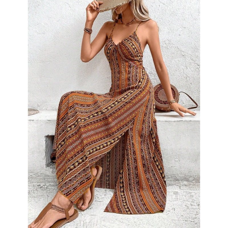 Printed Cami Maxi Dress with Side Split