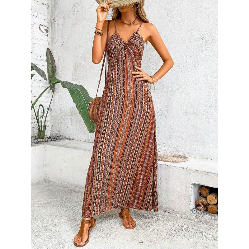 Printed Cami Maxi Dress with Side Split