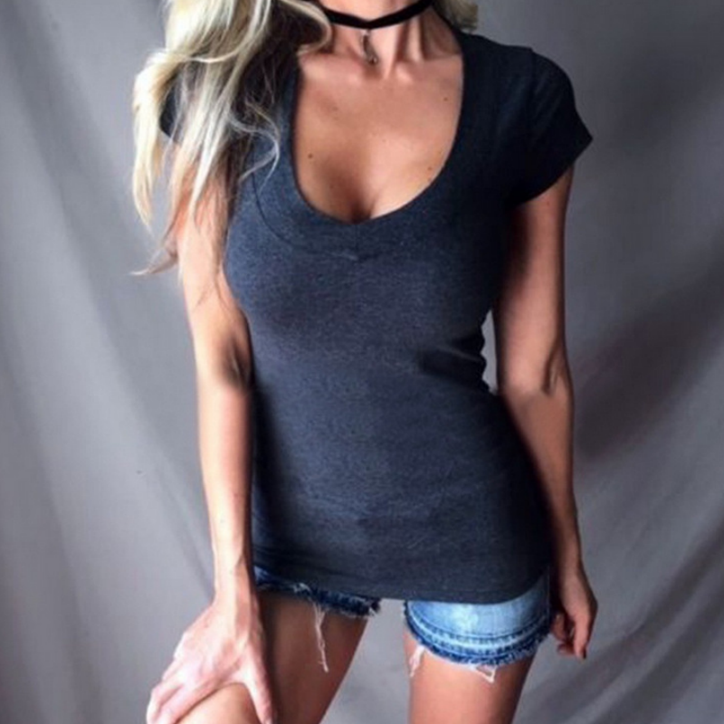 Women's Summer Deep V Neck Slim Tops