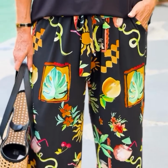 Sleeveless Top & Wide-Leg Pants 2-Piece Set
