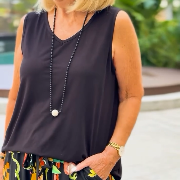 Sleeveless Top & Wide-Leg Pants 2-Piece Set