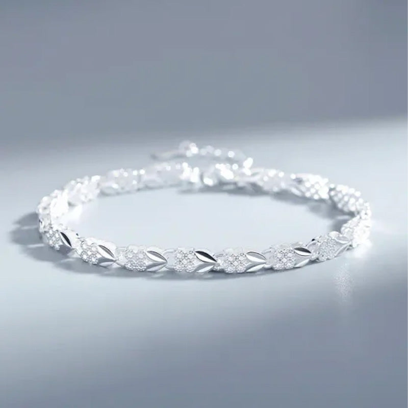 Pulseira Elegante de Trevo da Sorte Brilhante