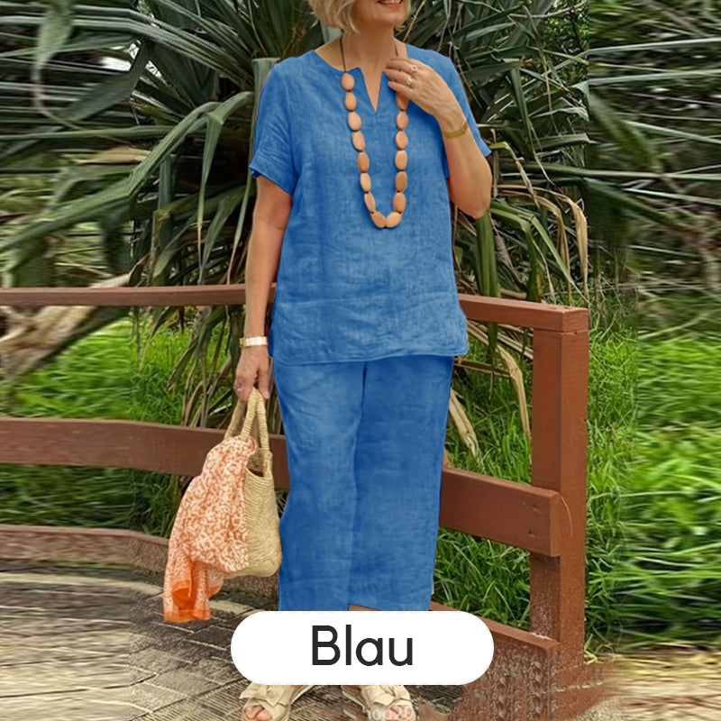 ✨Sommer-Set aus Kurzarmhemd und Hose mit elastischem Bund