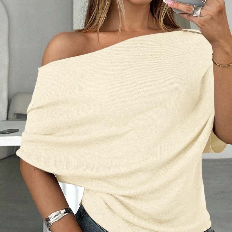 🔥 Heißer Sale: 50 % Rabatt!! 🔥 Asymmetrisches Off-Shoulder-Oberteil mit Fledermausärmeln für Damen