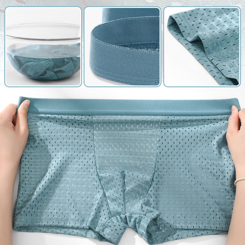 Cooler Netz-Boxer Slip aus gefrorener Seide【Kaufen Sie 1 und erhalten Sie 2 gratis】