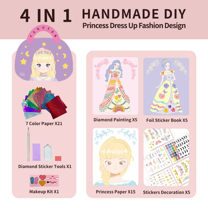 🔥Hot Sale 50% OFF💅Fantasy 3-in-1 Princess Dress Up & Make Up Game Set💝