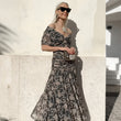 🌸Neuerscheinung 50% RABATT 💖Damen Trägerlos-Kleid mit V-Ausschnitt und Druck