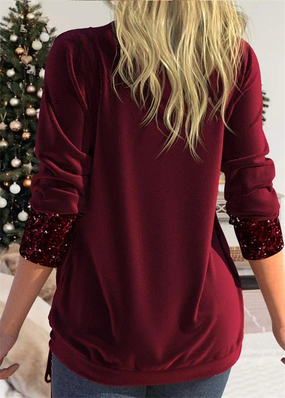 Sequin Loose Smocked Fake Two-Piece Top