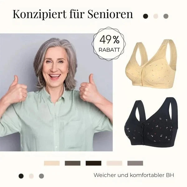 2025 Neues Design für Senior Front Closure Baumwoll-BH