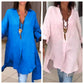 🔥Hot 50% Off🔥Summer Casual Cotton Linen V-Neck Shirt
