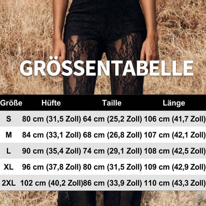 Elegante Schlaghose aus Spitze mit hohem Bund