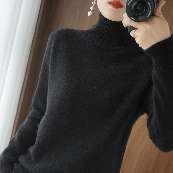 🔥Last Day Sale 49%🔥Women's Solid Turtleneck Knit Sweater