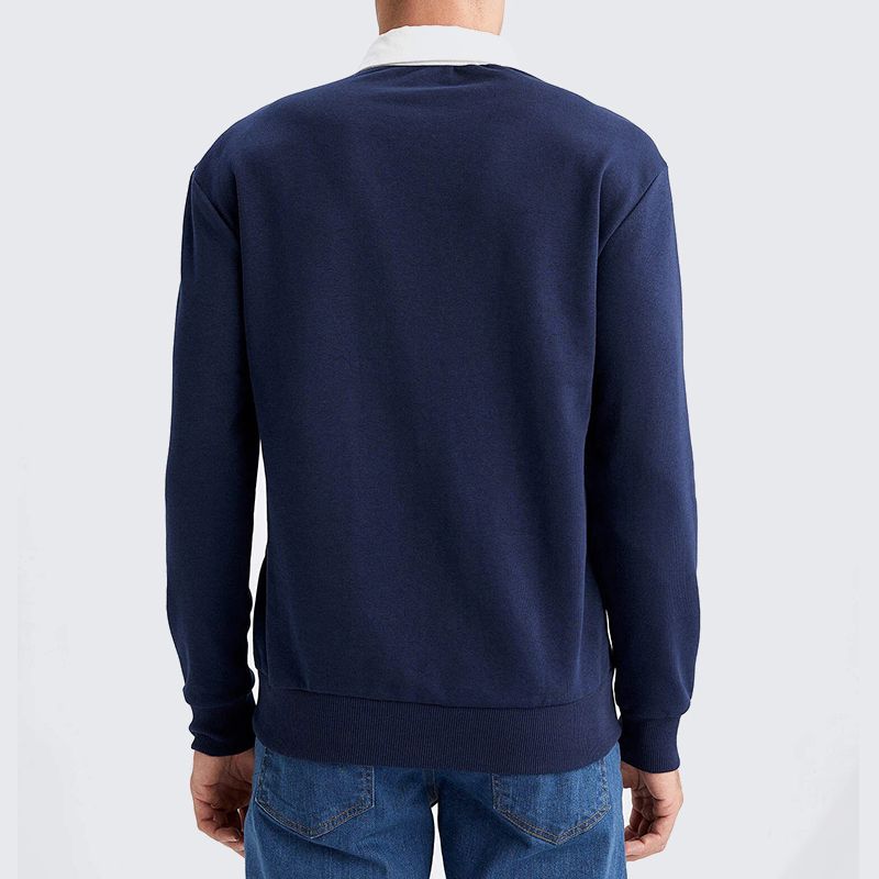 Lässiges Herbst-Sweatshirt für Herren mit langen Ärmeln und Revers -  Weihnachtsgeschenk