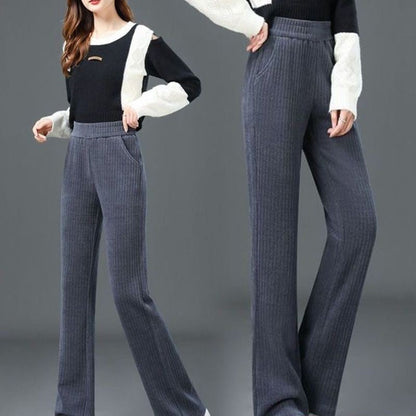 Women's Versatile Simple Stretch Elastic Waist Loose Wide Leg Pants