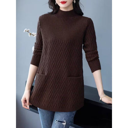 Gift Choice - Women's Mid-Length Half Turtleneck Sweater