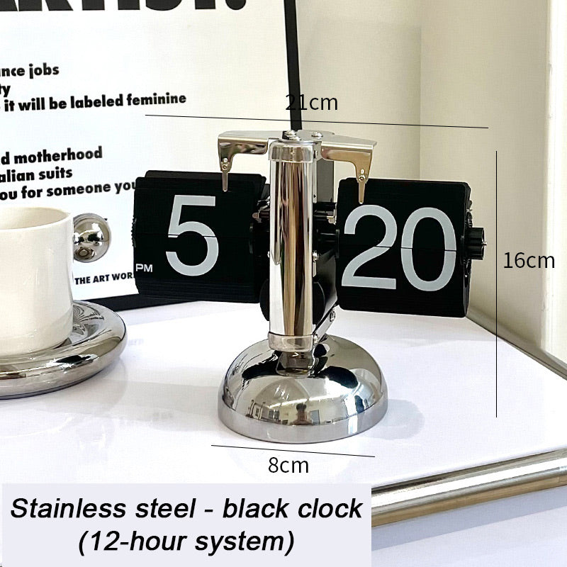 🎁Moderne digitale mechanische Retro-Klappuhr mit internem Zahnradantrieb