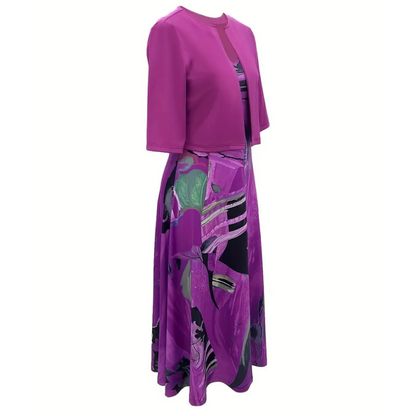 Zweiteiler für Damen: Ärmelloses Kleid mit kurzem Cardigan