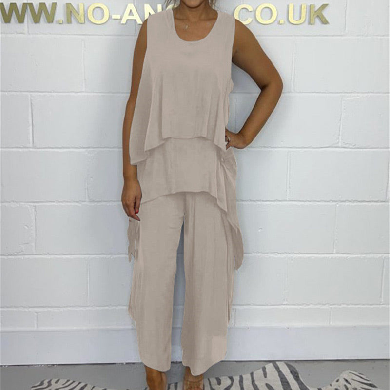 🌸Spring Specials🌸 Casual Sleeveless Loose Top and Pants Suit