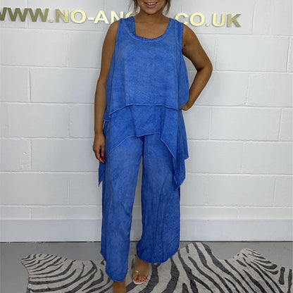 🌸Spring Specials🌸 Casual Sleeveless Loose Top and Pants Suit