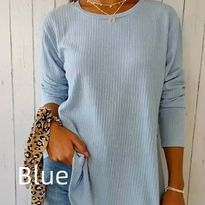 👚Women’s Casual Long Sleeve Solid Color Button T-Shirt