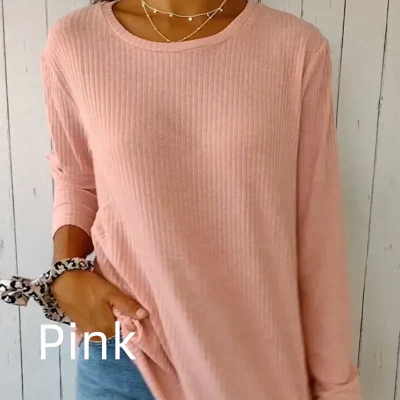 👚Women’s Casual Long Sleeve Solid Color Button T-Shirt