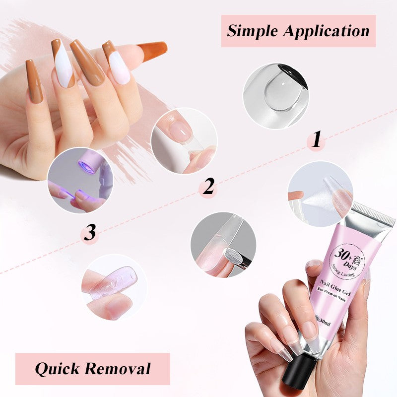 Strong Lasting Nail Glue Gel Set for Press-on Nails