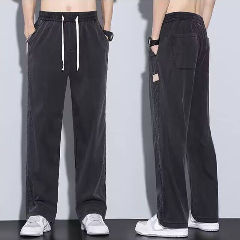 Atmungsaktive und vielseitige Freizeithose aus Tencel für Herren mit weitem Bein