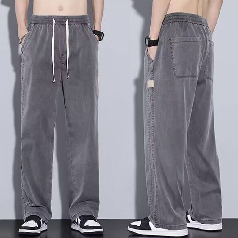 Atmungsaktive und vielseitige Freizeithose aus Tencel für Herren mit weitem Bein