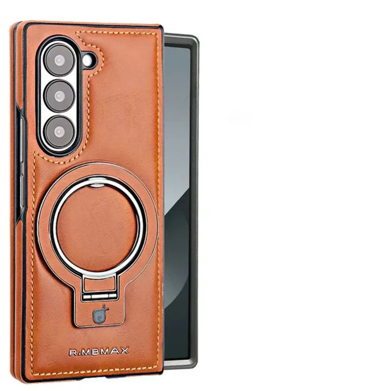 Premium PU Leather Magnetic Case with Stand For Samsung Fold 3/4/5/6