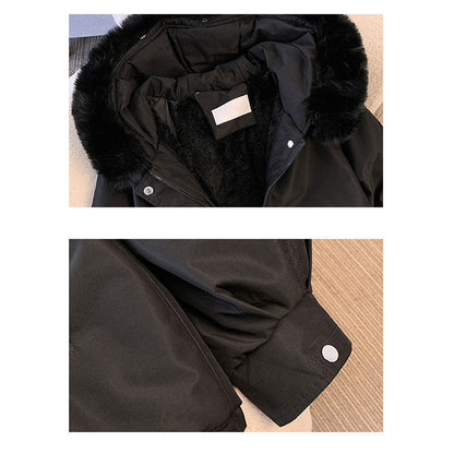 Women's Waisted Mid-Length Parka with Pockets