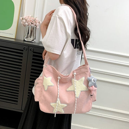 Cute Star Canvas Messenger Crossbody Bag