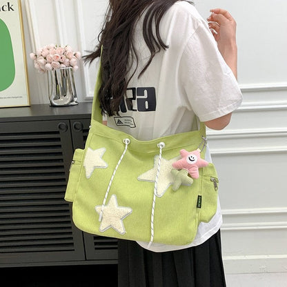 Cute Star Canvas Messenger Crossbody Bag