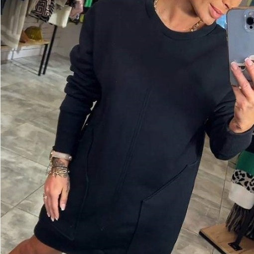 💃Seasonal Specials💃Women's Round Neck Long Sleeve Sweater Dress