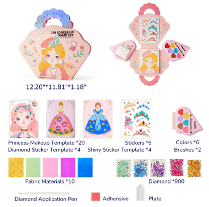 🔥Hot Sale 50% OFF💅Fantasy 3-in-1 Princess Dress Up & Make Up Game Set💝