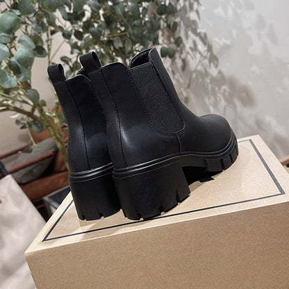 Women’s Platform Elastic Slip on Ankle Boots