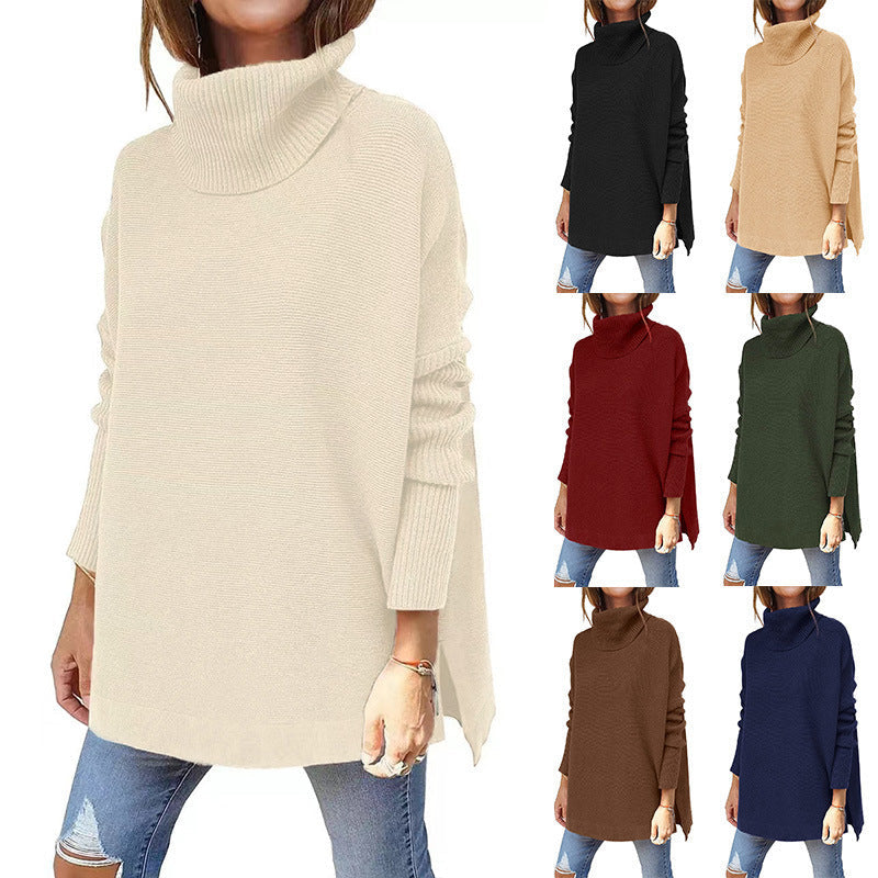 🔥Last Day Promotion 50% OFF🔥Women's Turtleneck Oversize Hem Knit Pullover Sweater