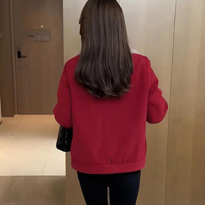 ✨Stylish Fleece-Lined Parka🥰Women's Short Winter Must-Have Loose Warm Jacket❄️